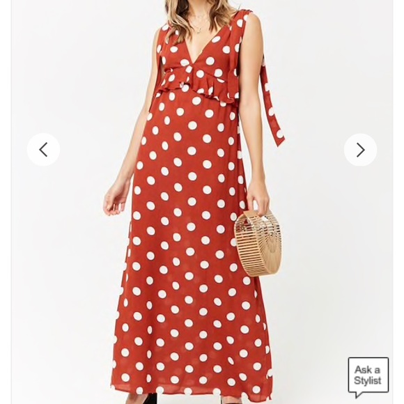 Forever 21 Ginger/White Polka Dot Woven Dress - Picture 4 of 8